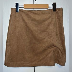 Maeve Faux-Suede Mini Skirt